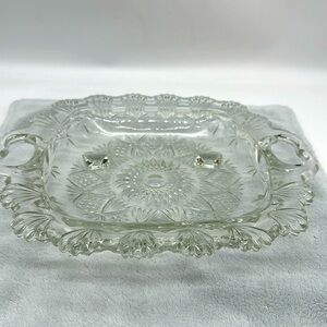 Vintage Pasari Indonesia Pressed Glass 3-Footed 10.5” Tall Serving/Candy Dish